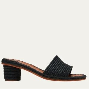 Carrie Forbes Women’s Bou Woven Slide Sandals Black Size 37 Summer Resort Wear